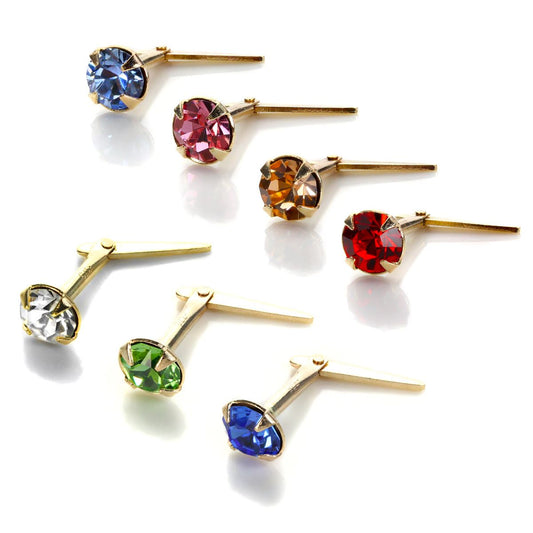 Andralok 9ct Yellow Gold Crystal 3.5mm Nose Stud