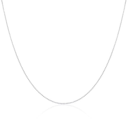 Sterling Silver 1mm Bead Chain Choker 12 + 3 Inches