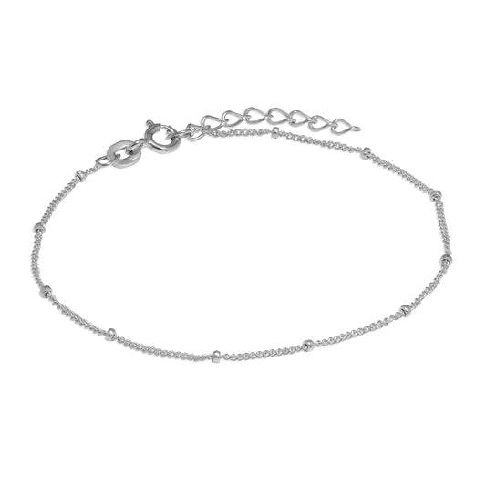 Sterling Silver Bobble Diamond Cut Curb Bracelet