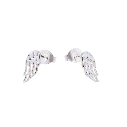 Sterling Silver Angel Wing Stud Earrings