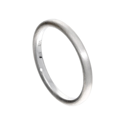 Small Sterling Silver Matt Finish Stacking Ring
