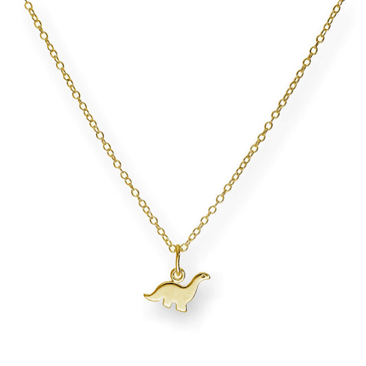 Small Gold Plated Sterling Silver 18 Inch Dinosaur Necklace