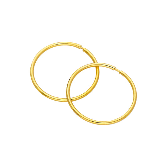 Gold Plated Sterling Silver Light Sleeper 14mm Hoop Earrings