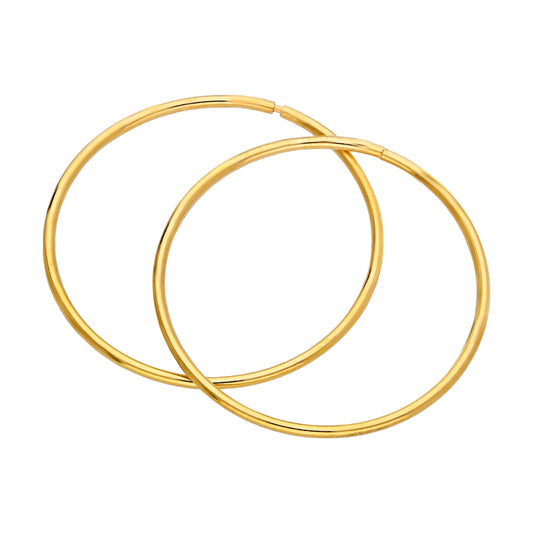 Gold Plated Sterling Silver Sleeper 22mm Hoop Earrings