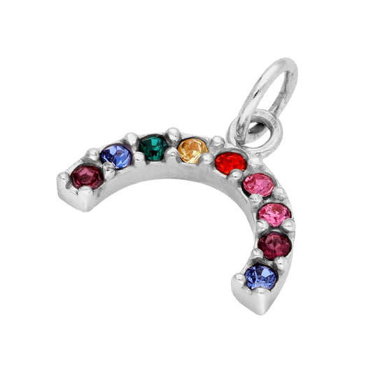 Sterling Silver CZ Rainbow Charm