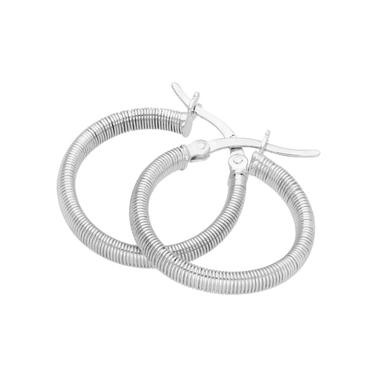 Sterling Silver Round Creole 20mm Hoop Earrings