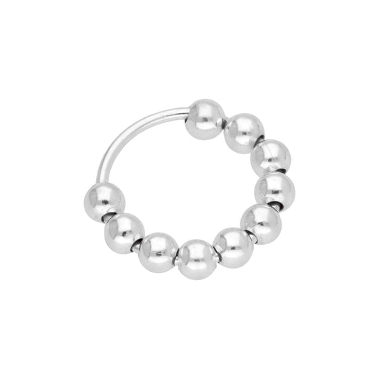 Sterling Silver Multiple Bead Ball 10mm 22Ga Nose Ring