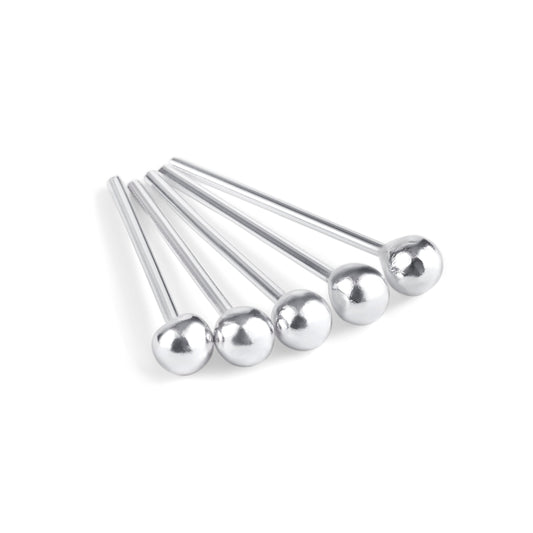 5 x Sterling Silver 2mm Ball Straight Pin End 22Ga Nose Studs