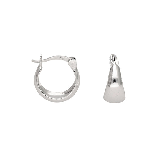 Sterling Silver Small Chunky Creole Hoop Earrings