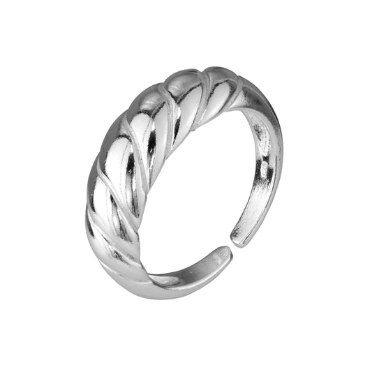 Adjustable Sterling Silver Twist Rope Ring
