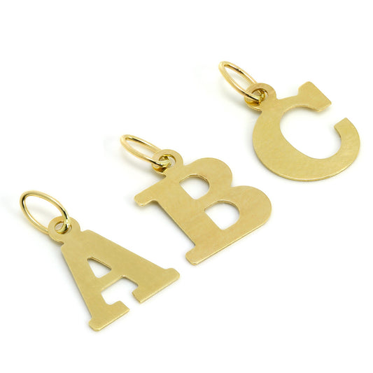 Lightweight Small 9ct Gold Initial Letter Charms A - Z