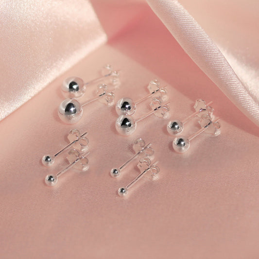 Sterling Silver Ball Stud Earrings