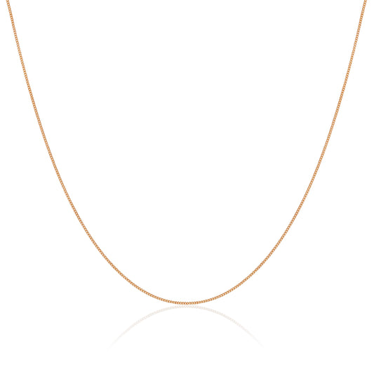 Gold Plated Sterling Silver Fine Diamond Cut Curb Chain