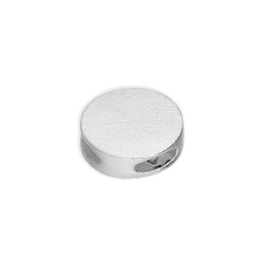 Sterling Silver 9mm Frosted Flat Round Disc Bead