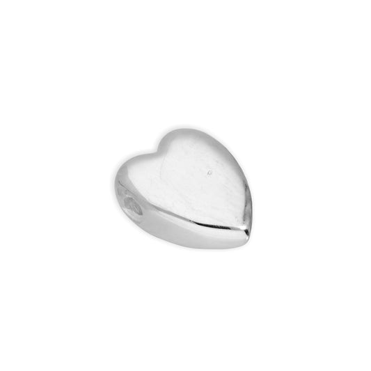 Sterling Silver 6mm Polished Thin Flat Heart Bead