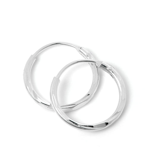 168官方幸运5澳洲结果体彩网&澳洲幸运5体彩官网&168幸运5开奖历史记录&168网澳洲幸运5 sterling silver  Diamond Cut Sleeper 12mm Hoop Earrings