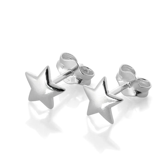 Sterling Silver Star Stud Earrings