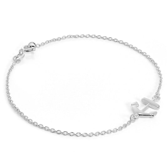 Sterling Silver Belcher Bracelet with Anchor