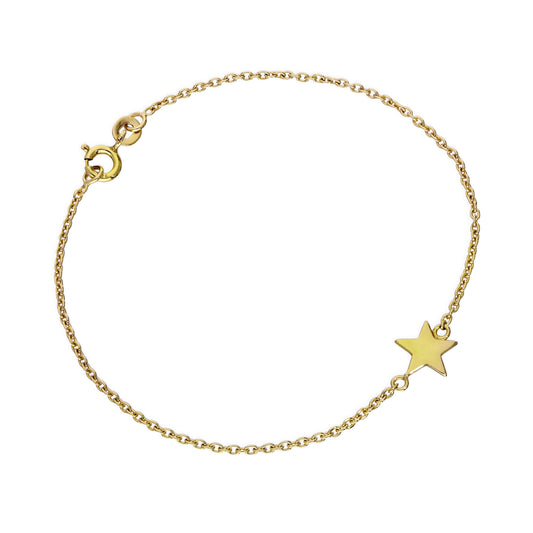 Gold Plated Sterling Silver 7 Inch Star Bracelet