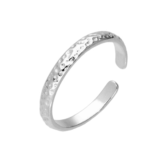Sterling Silver Hammered Finish Adjustable Toe Ring