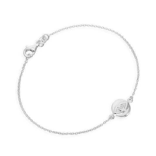 Sterling Silver 7 Inch Evil Eye Bracelet