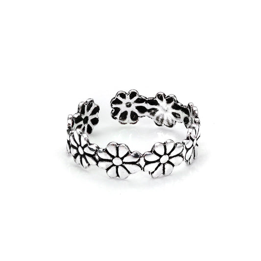 Sterling Silver Daisy Flower Toe Ring